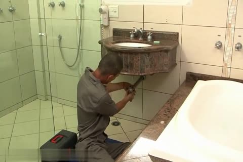 Plumber teen hammered tranny