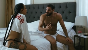Transsensual.com: Black haired Eva Maxim blowjob cum video