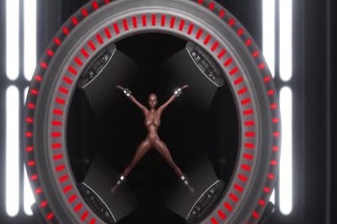 3d Alien Dickgirl bonks A wild ebon In The Space Station