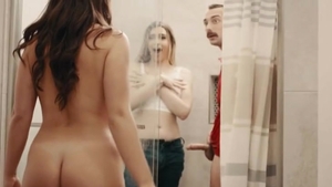 tranny Maid receives Her booty team-fucked By Boss In The Laundry Room