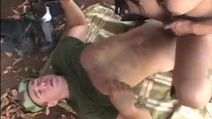 Carla Abiazzi pounds With A Soldier